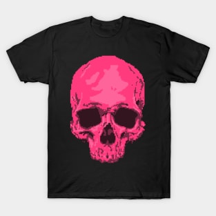 Pink Pixelated Skull T-Shirt